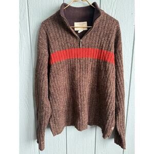 Vintage Y2K American Eagle Wool Zip Sweater Men’s Large Ribbed